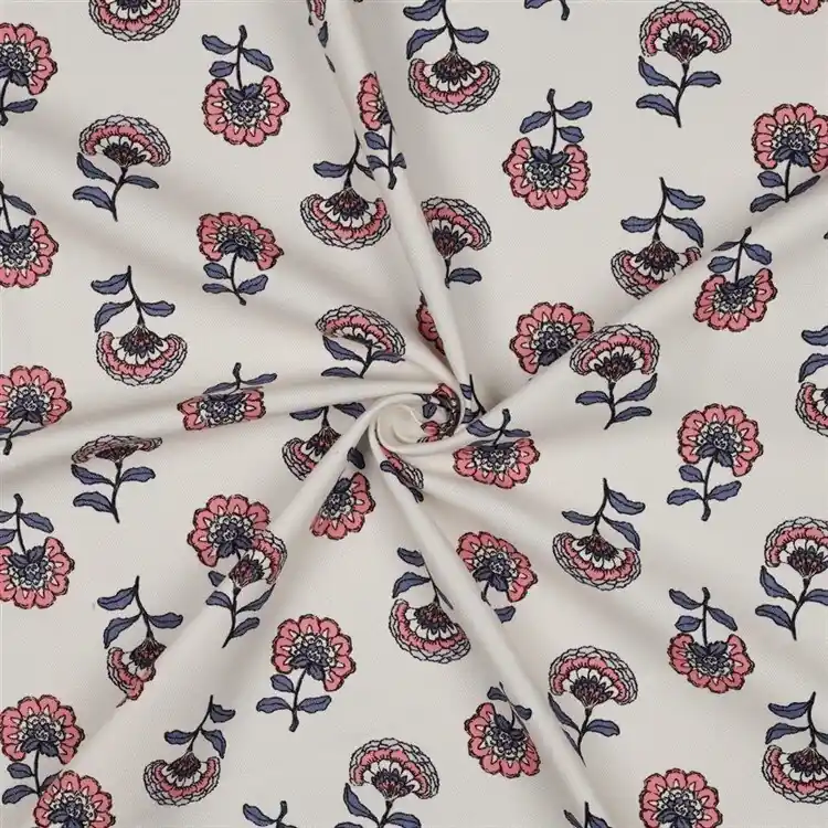 Kostenloser Rückversand Canvas Blumenregen – creme/rosa