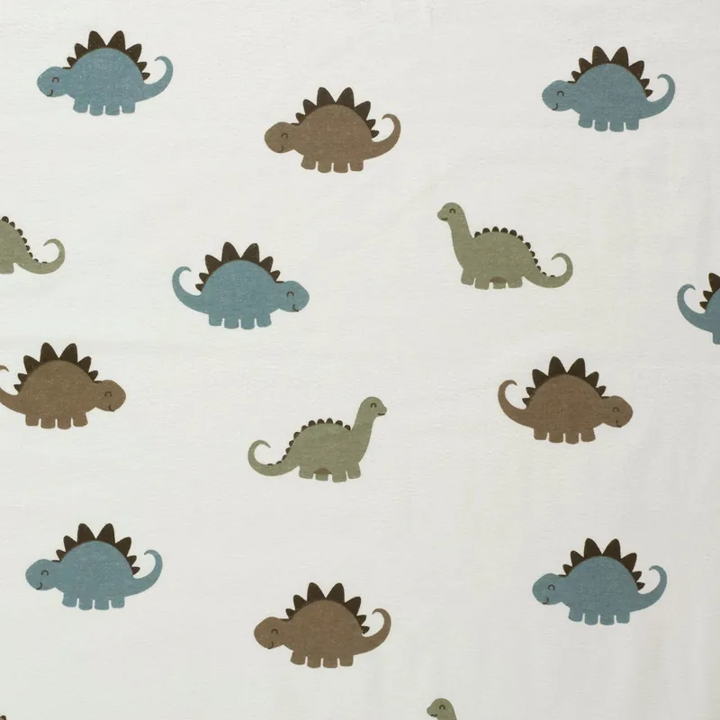 Abverkauf Flanell Stoff bedruckt Dinosaurier Wollweiß