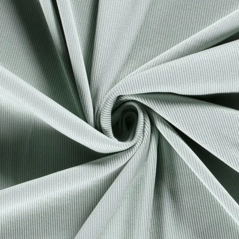 Ab Werk Rib Jersey Stoff Uni Eisblau