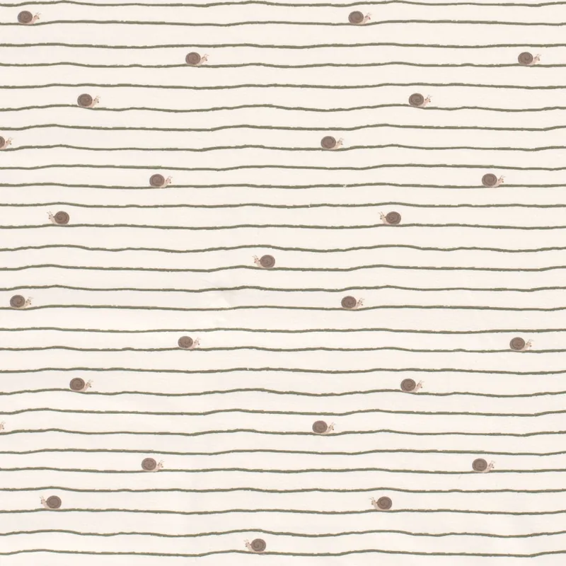 Wochenendangebot Baumwolljersey bedruckt, Schnecken wollweiß