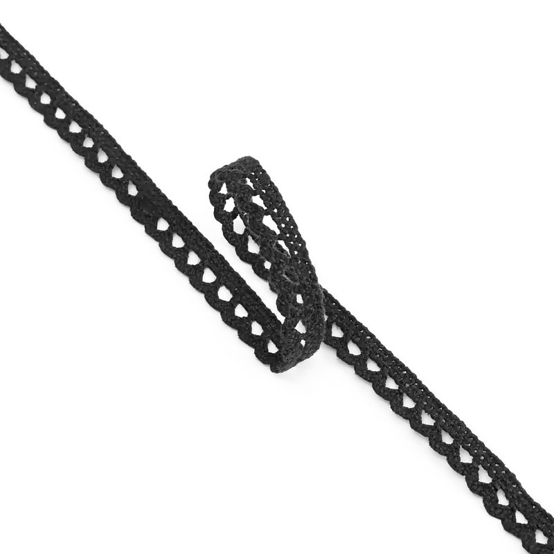 Ab Werk Spitzenbortegewellt 10 mm schwarz 3 m