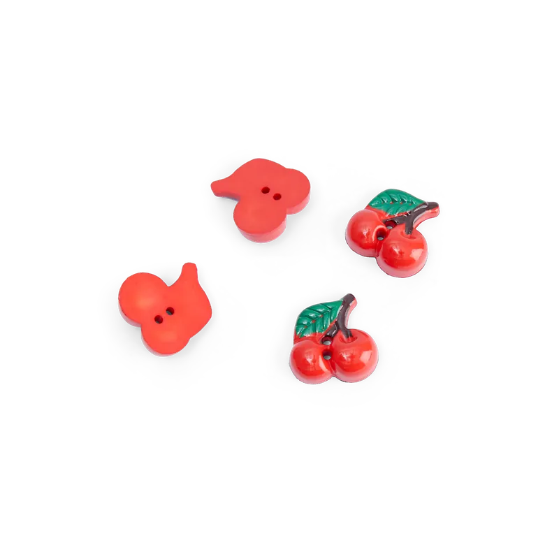Stegknopf Kirsche 20 mm rot 4 Stk Handgefertigt