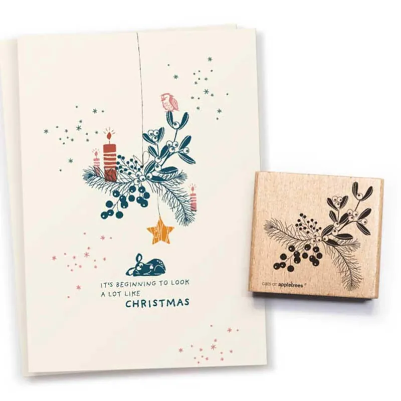 Top-Seller cats on appletrees Holzstempel – Weihnachtszweig